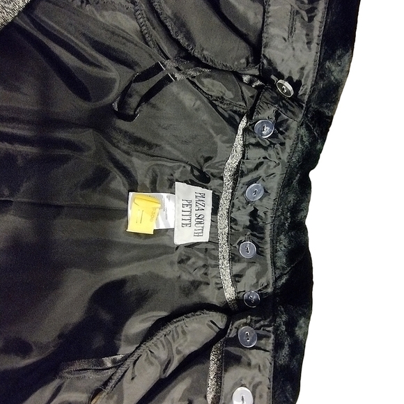 Vintage Women's petite Plaza South Jacket Black blend cuffs collar size 8 - Picture 4 of 6